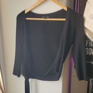 Bebe Black Ballerina Wrap Cardigan Top